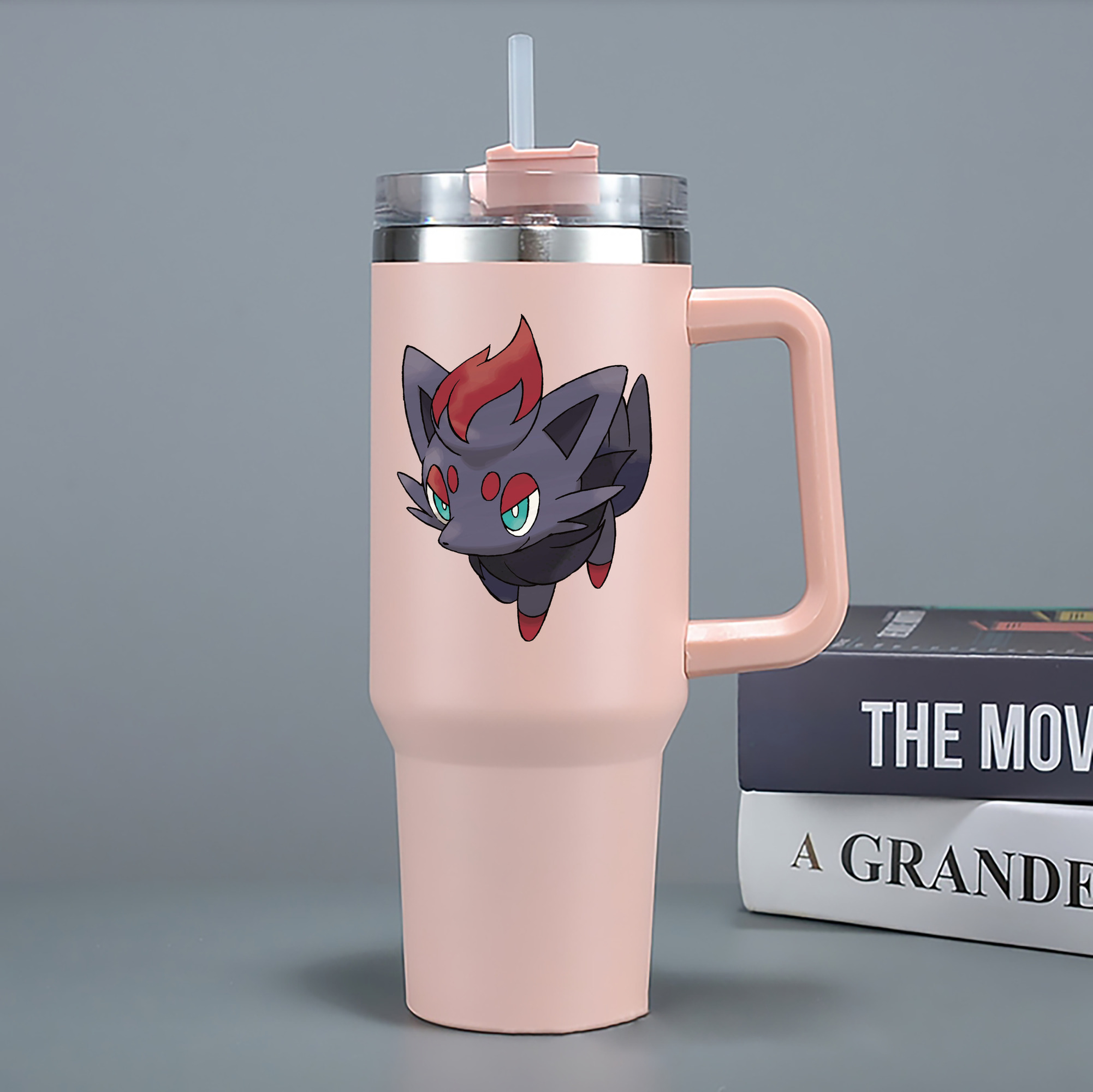 （画像用） ポケットモンスター Pokémon 1200mL車用タンブラー - クリスタルステッカー（プラスチックストロー付き）